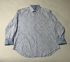 Robert Graham Mens XL Classic Fit Button Shirt Flip Cuff Floral Light Blue