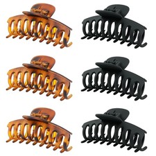 3.5'' Medium Hair Claw Clips for Thin and Medium Thick Hair, Black, Tortoise