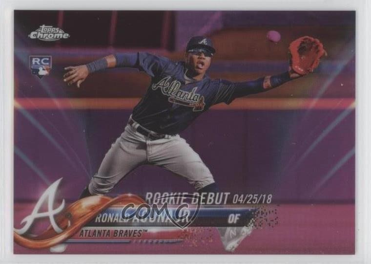 2018 Topps Chrome Update Debut Pink Refractor Ronald Acuna Jr Rookie RC 0ge3