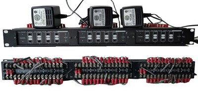 RDL RU-DA4D Audio Distribution Amplifier Set of 3 in Mountable Rack w PS-24A PSU