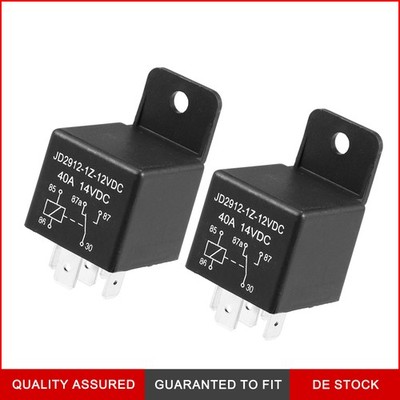 2 Stück Kfz-Relais,5-polig,12 V,40 A,SPST,Modell JD2912-1Z-12VDC (40 A,14 V DC)