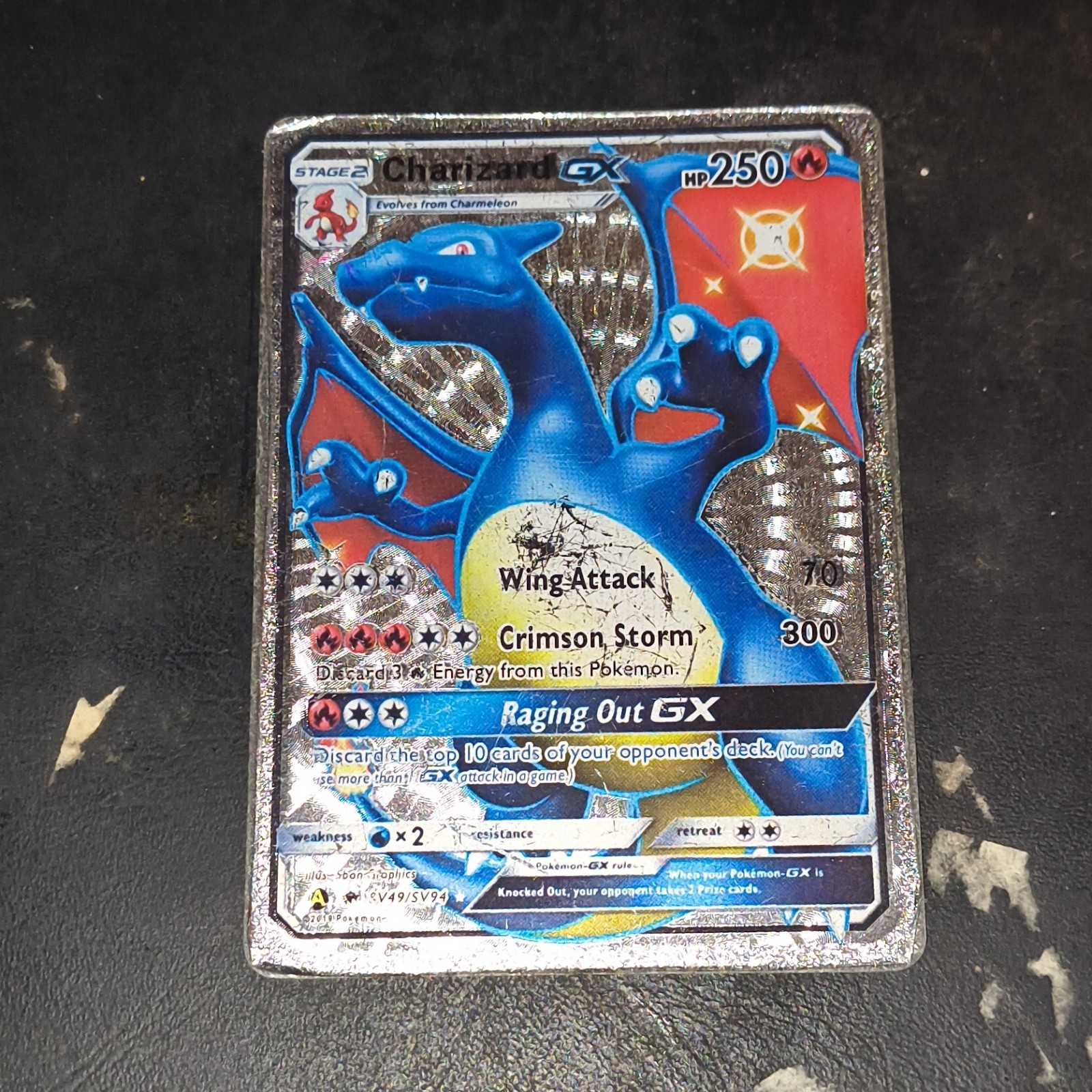 Charizard GX SV49/SV94 Hidden Fates Shiny Vault Metal Full Art Holo Card