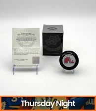 JOE SAKIC SIGNED AUTO QUEBEC NORDIQUES HOCKEY PUCK UDA COA