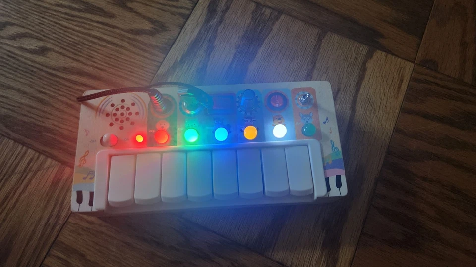 Juguete musical de madera xilófono mágico para bebé con luces, Montessori niño ocupado... Foto 3 de 4