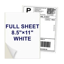 8.5 x 11 Shipping Labels Full Sheet Labels, Self Adhesive Printable White Sti...