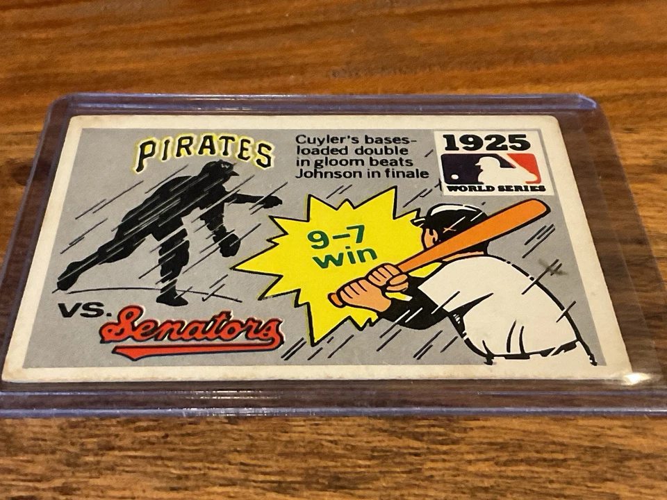 1971 Fleer World Series Baseball #23 1925 Pirates vs. Senators EX - Image 2 of 3