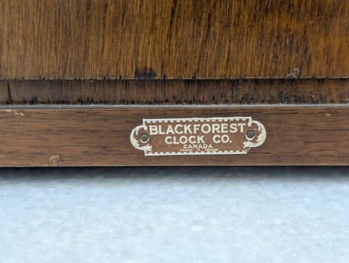 VINTAGE BLACK FOREST CLOCK CO WESTMINISTER CHIME CLOCK MANTLE WORKING - Foto 9 di 20