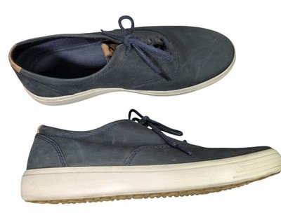 ECCO Kyle Shoes Mens Size 9 WIDE Blue Nubuck Low Casual Comfort Lace Up Sneakers