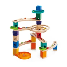 Hape Quadrilla Race To The Finish Marble Run Wooden Toy Set For Kids 4+ Years