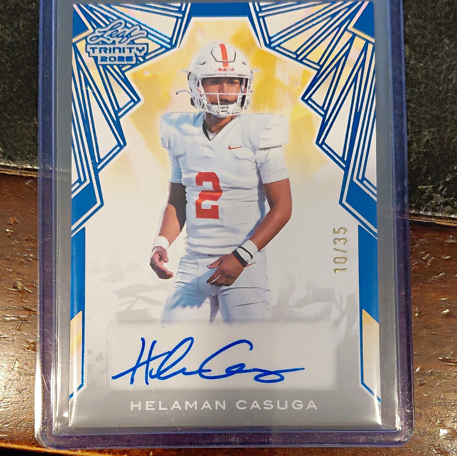 Leaf 2025 Trinity Helaman Casuga Blue Auto Hard Signed RC /35 BA-HC1