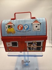 VTG 1962 Fisher Price Mini Barn Lunch Box 549 No Thermos Plastic