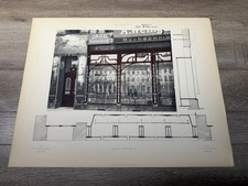Ancienne assiette plan de vitrine architecte allemand vitrine magasin Jagd Veearune