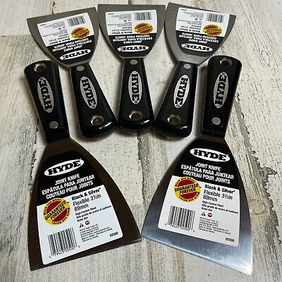 5 Hyde Tools 3.5 Inch Flex Drywall Joint Putty Knife Black/Silver Made in  Canada 79423025006 | eBay