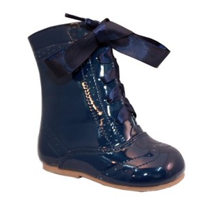 GIRLS SPANISH STYLE BOOTS REAL PATENT LEATHER