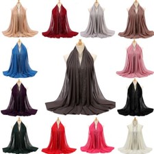Women Chiffon Scarf Head Scarves Large Hijabs Muslim Scarves Shawls Rhinestones