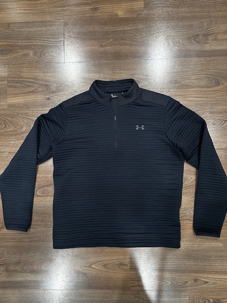 Under Armour Mens Medium Zip Knit Black Running Hiking Jacket