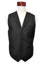 Men's dark blue color wool feel suit vest with lapel size  48 R 