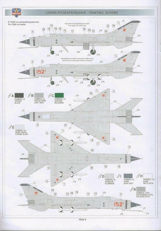 Mikoyan-Gurevich YE-152A Soviet interceptor scale 1/72