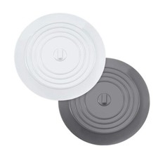 2 Pack 6 Inch Large Drain Stopper Silicone Bathtub Flat Drain Cover Hair Stopper