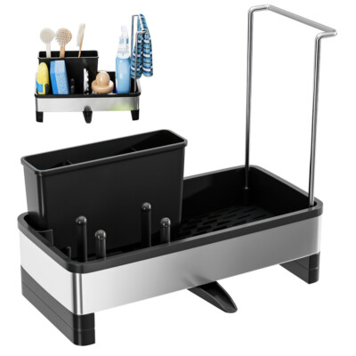 Spülbecken Organizer,Schwarz Küchen Spüle Sink Organizer, Badezimmer Waschbecken