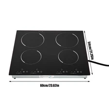 3000W Electric Ceramic Cooktop Built-In Sensor Touch-Control 9 Heating Levels