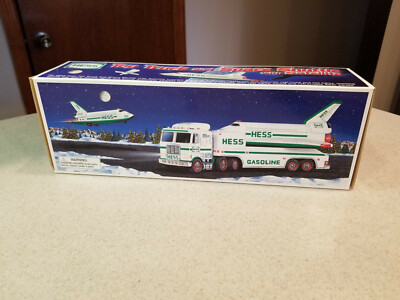 1999 hess toy truck and space shuttle with satellite