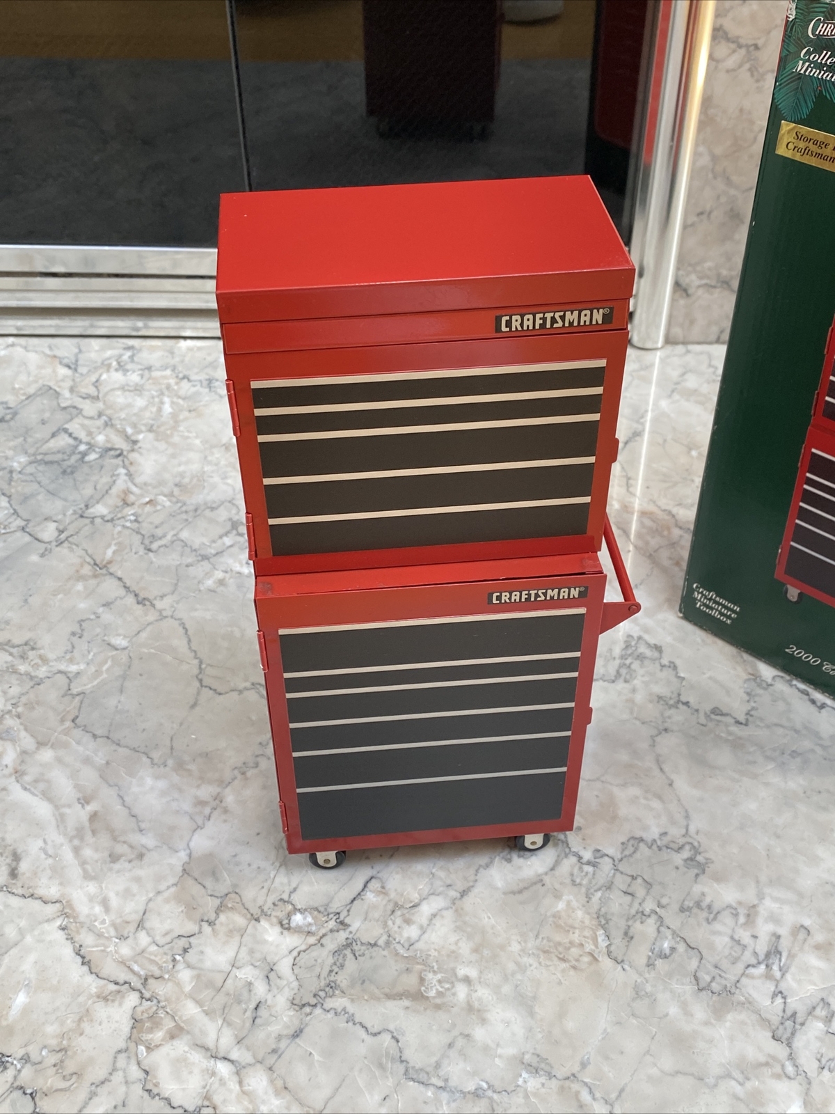 2000 Sears Craftsman Tool Box Christmas Ornament Collection Miniatures 11” Metal - Picture 2 of 11