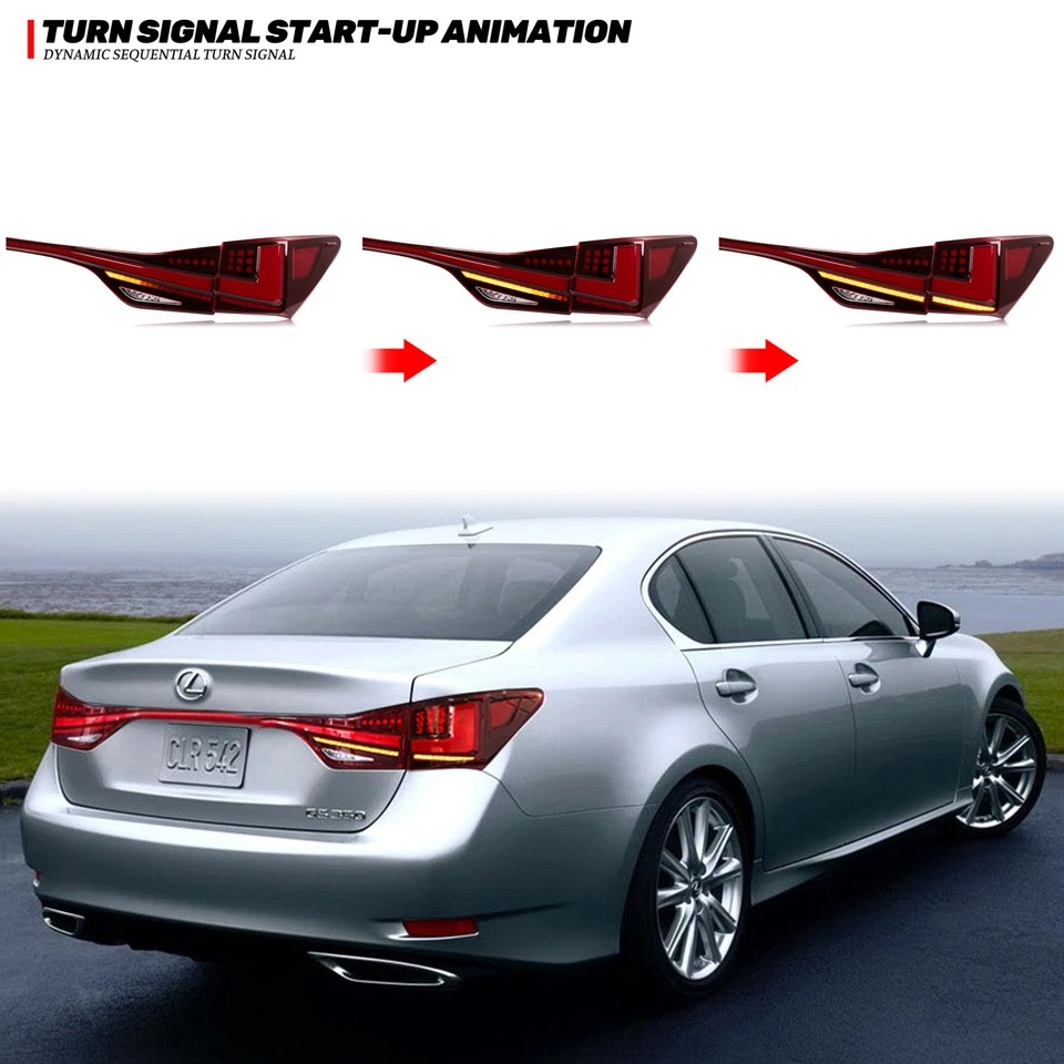 Luces traseras LED para Lexus GS350 GS200t GSF 2012-2015 luces traseras rojas secuenciales Foto 4 de 4