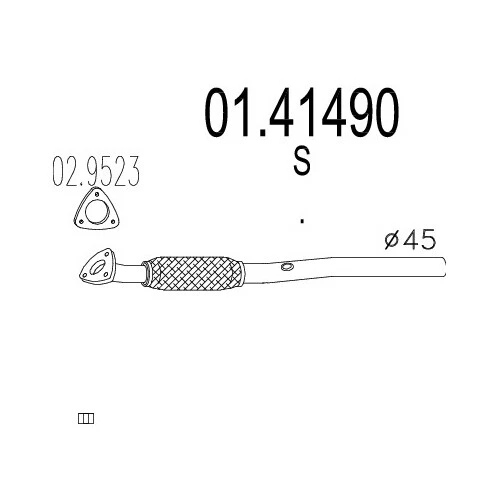 MTS Abgasrohr NEU für OPEL Corsa C 1.2 1.4 + Tigra 1.4 Flexrohr Reparaturrohr - Bild 2 von 3