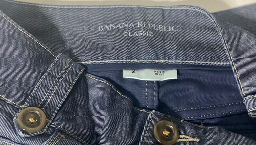 BANANA REPUBLIC Classic Women Blue Denim Low Rise Pockets Cropped Capri Size 2 - Picture 7 of 9