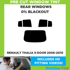 For Renault Thalia 5-door Hatchback 2006-10 Pre Cut Window Tint 0% Blackout Film