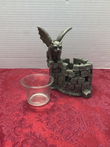 Vintage 1995 VANDOR Flying Gargoyle Votive Candle Holder Original Glass Insert - Picture 6 of 10