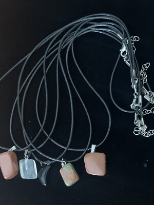 5 Natural Stone Rope Necklaces - Mixed Colors & Shapes | eBay