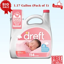 Dreft Stage 1: Newborn Baby Liquid Laundry Detergent, hypoallergenic, 1.17 Gal