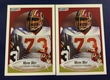 1990 Fleer # 162 MARK MAY ROOKIE RC Lot Washington Redskins Pittsburgh College 
