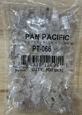 Pan Pacific PT-066 Modular Plug RJ11 6P6C for Flat Cable, Pack of 100