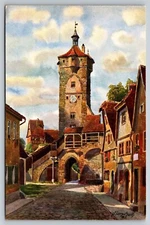 Postcard Art Rothenburg O/T Klingengasse by H Marschall c1911  39A