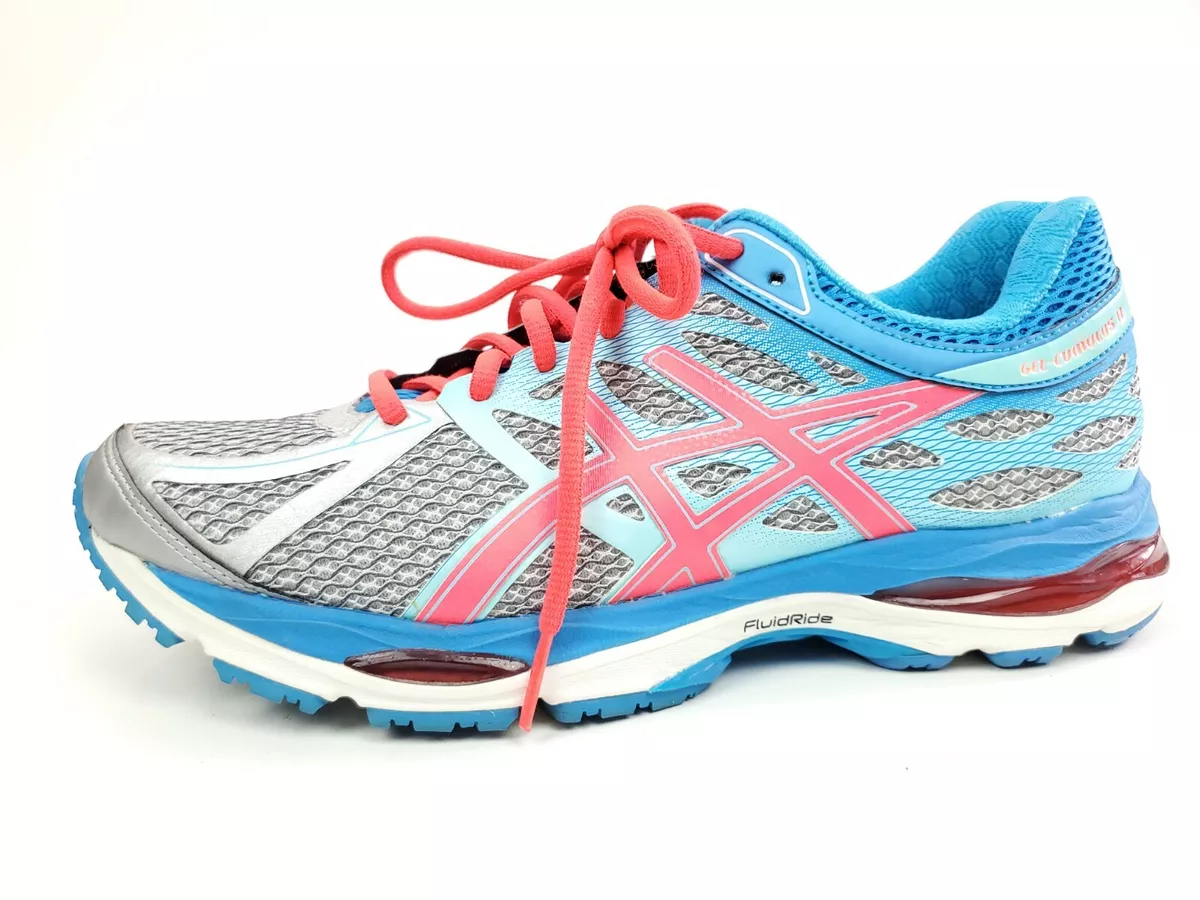 Asics Womens Gel Cumulus 17 Running Shoes Size 9 Blue Silver Red