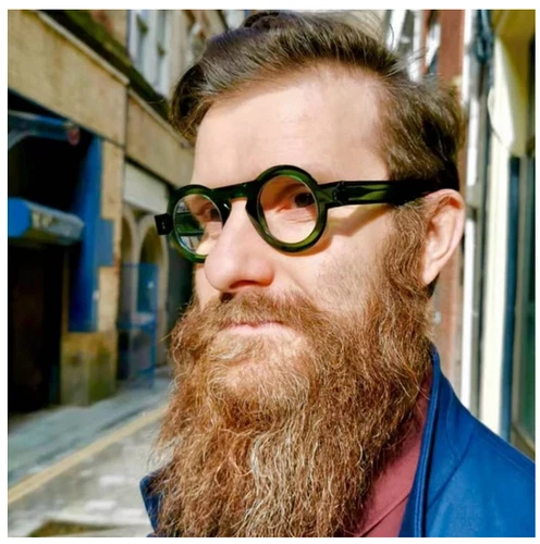 NUEVO Marco de gafas retro redondas marca de lujo hechas a mano de acetato para hombres mujeres - Imagen 3 de 21