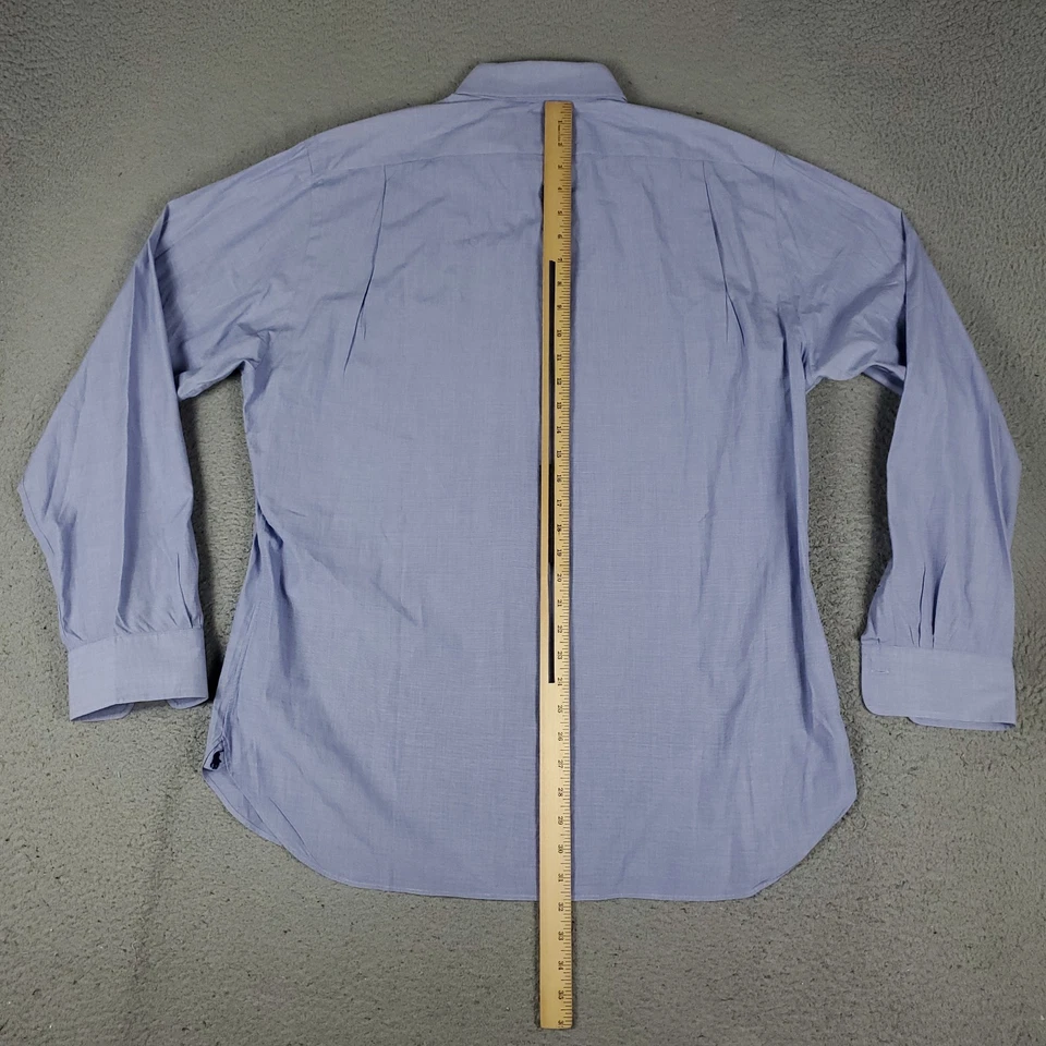 Рубашка мужская Ralph Lauren размер 16,5 синее платье на пуговицах с длинным рукавом - Изображение 4 из 4