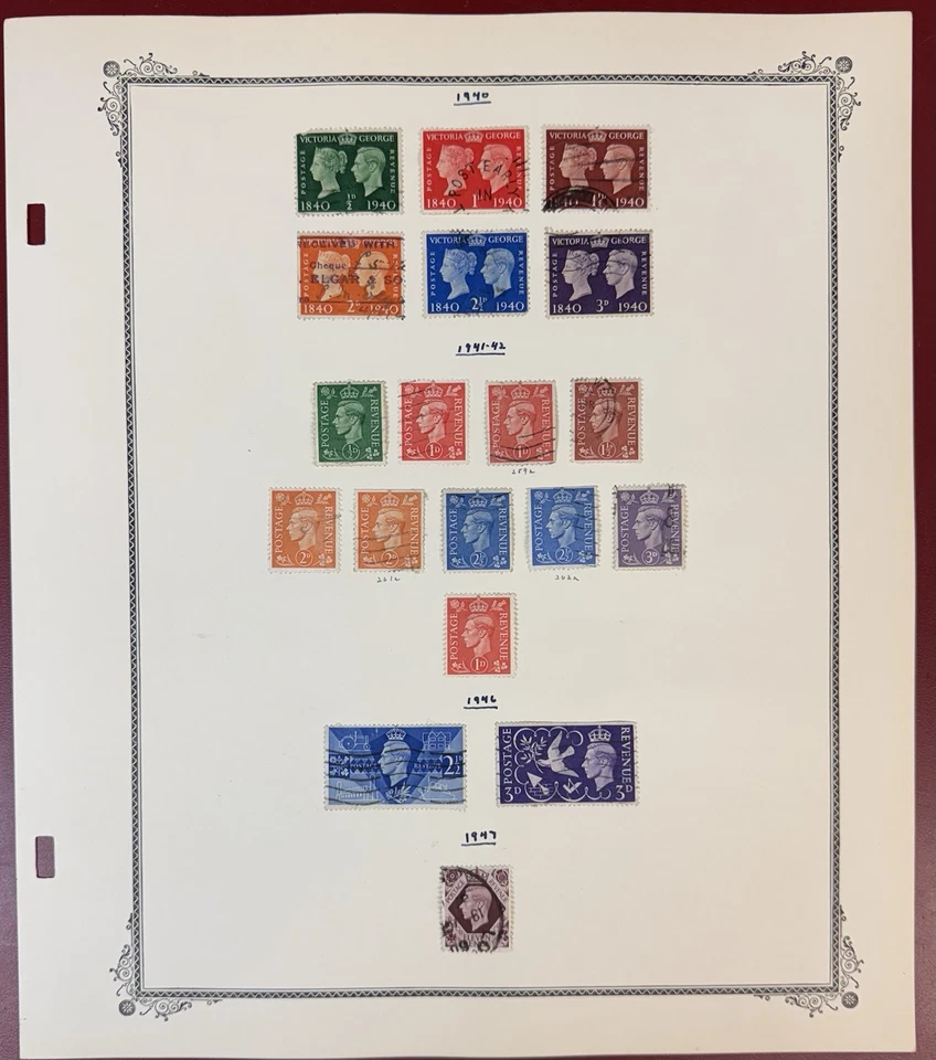 Great Britain, 1914-1964, lot of 265 stamps, used, on Scott pages - Image 3 of 4