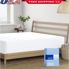 100 Cotton Fitted Sheet 400 Thread Count Soft Breathable Deep Pocket Durable New