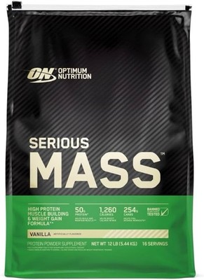 Optimum Nutrition Serious Mass Weight Gainer Protein Powder, Vita C & Zinc 12lbs