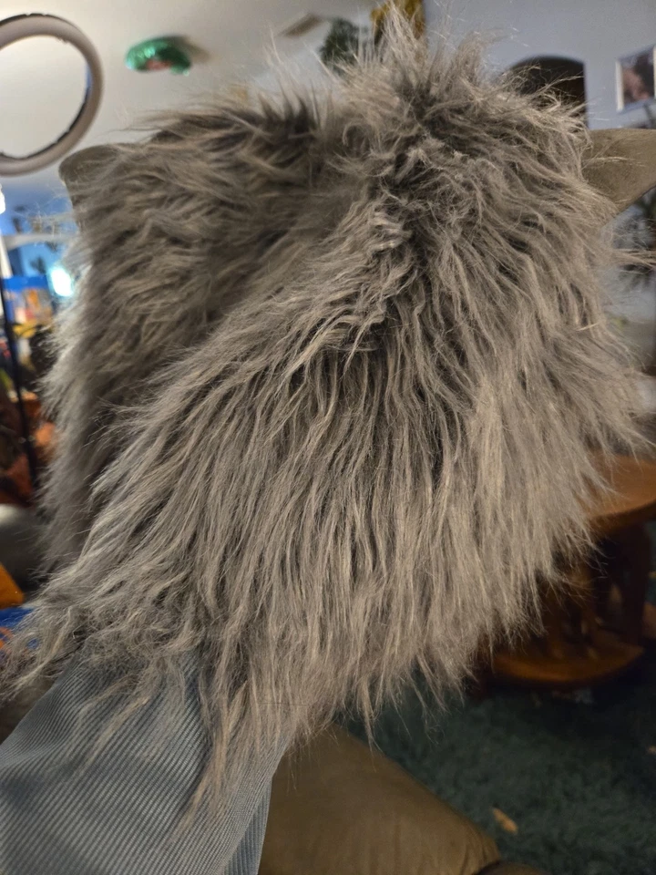 Máscara de látex e pele lobisomem homem lobo cinza e marrom - Tamanho adulto - Imagem 4 de 4