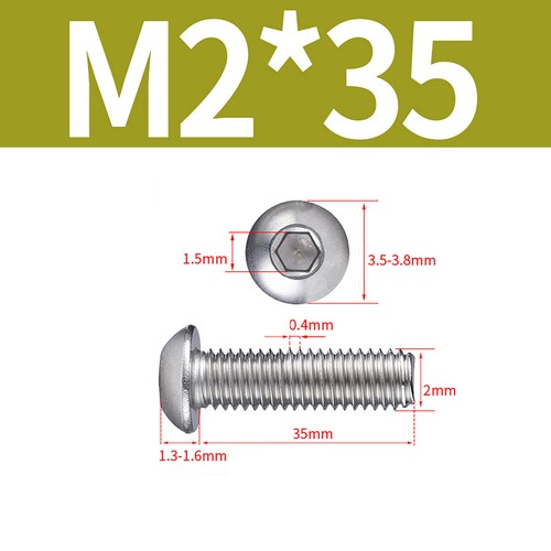 Socket Button Screws Dome Head Hex Allen Bolts A2 Stainless Steel M1 M2 M3 - M16 - Picture 36 of 217
