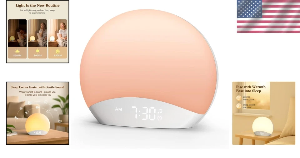 Sleep Sound Machine with Sunrise Alarm Clock & Night Light - Image 2 of 4
