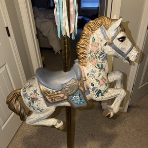 Vintage Carousel Horse With Pole with Certificate of Authenticity