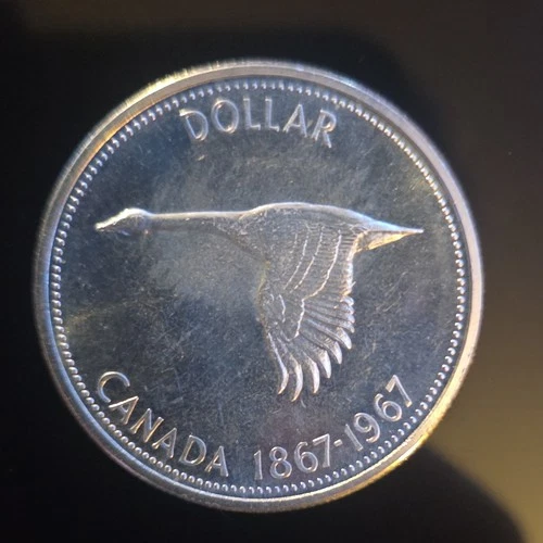 Canada 1967 $1 Silver Centennial Goose Coin KM#70 0.8 Fineness Uncertified