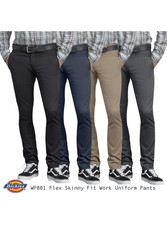 Dickies Men's WP801 Flex Skinny Fit Straight Leg Twill Work Uniform Pants