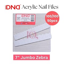DND Acrylic Nail File 7" Jumbo Zebra 100/100 Grit Pack of 50 pcs